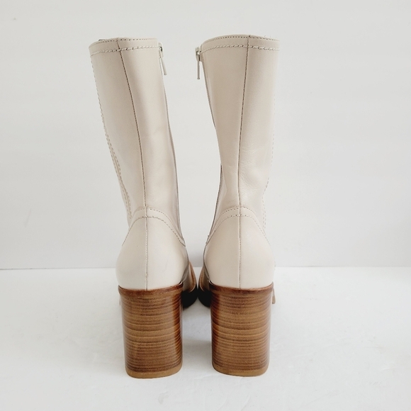 New Chocolat Blu Women's Zac Mid Calf Leather Bootie, Size 7,5-8 - Picture 4 of 6